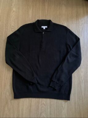 Black Half-Zip Polo Sweater -And Now This